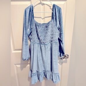 Chic Blue Velvet Dress